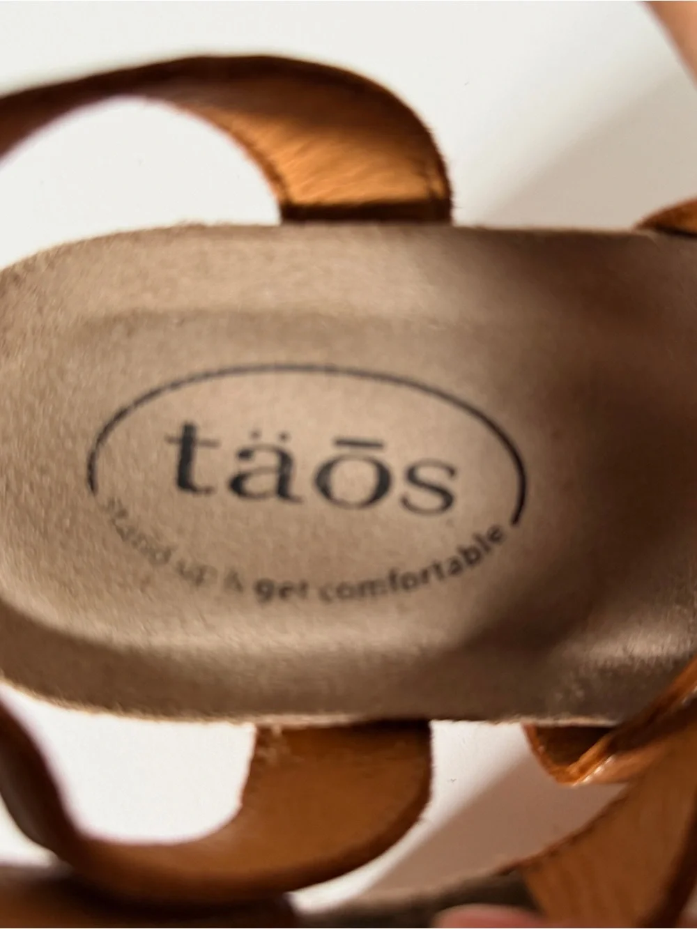 Taos Footwear Brown wedge Leather Strappy Sandals